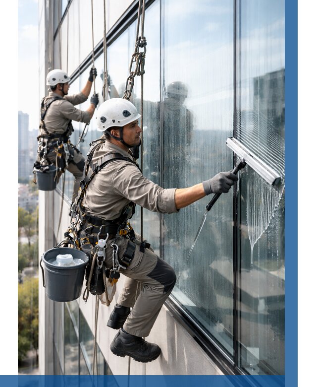 Мойка окон альпинистами в Малоярославце от 4654 р. | ВЫСОТНИК-Млр