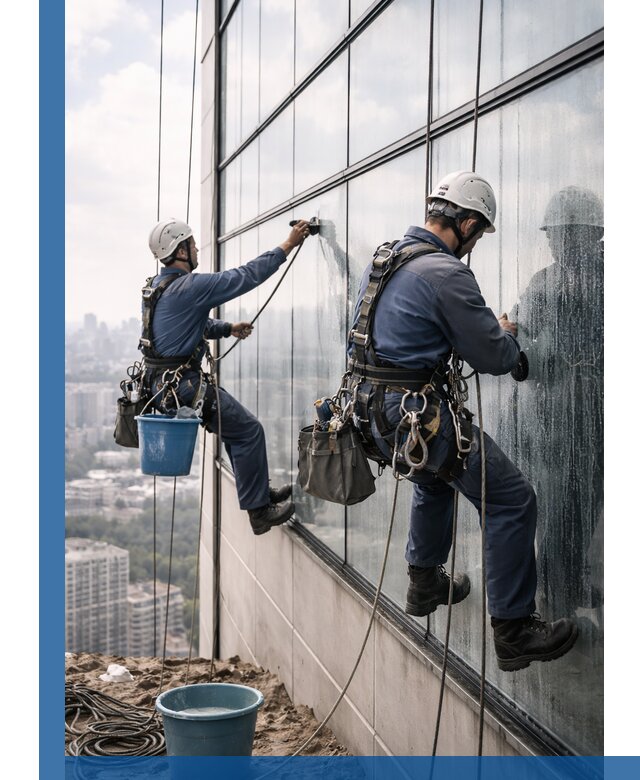 Профессиональная мойка фасадных окон альпинистами в Малоярославце