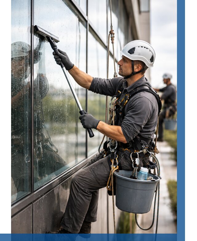 Мойка стеклянных фасадов в Малоярославце от 207 р. | ВЫСОТНИК-Млр