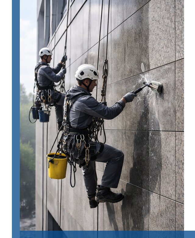 Профессиональная мойка фасада из керамогранита в Малоярославце