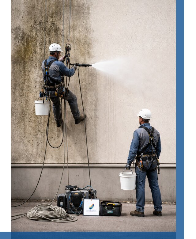 Очистка фасада от плесени в Малоярославце от 310 р. | ВЫСОТНИК-Млр