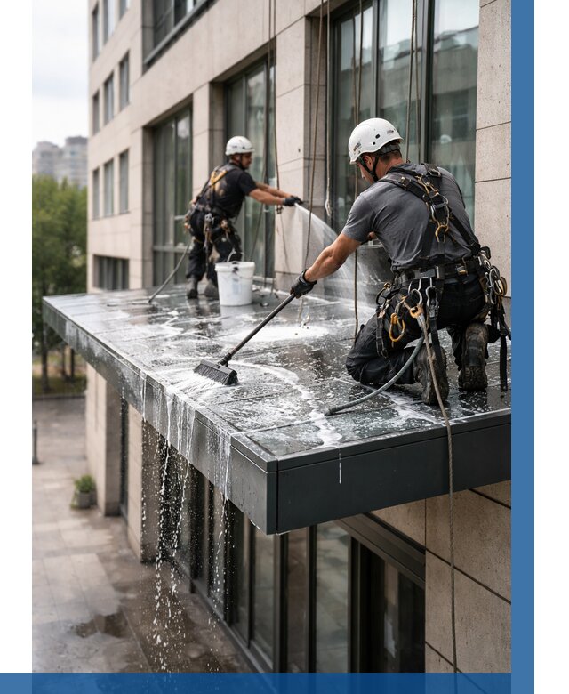 Мойка козырьков и навесов в Малоярославце от 3620 р. | ВЫСОТНИК-Млр