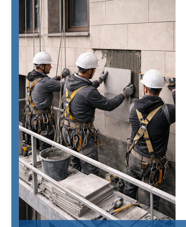 Ремонт облицовки фасада плиткой в Малоярославце с гарантией