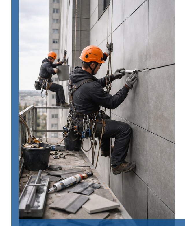 Профессиональный ремонт фасада из керамогранита в Малоярославце