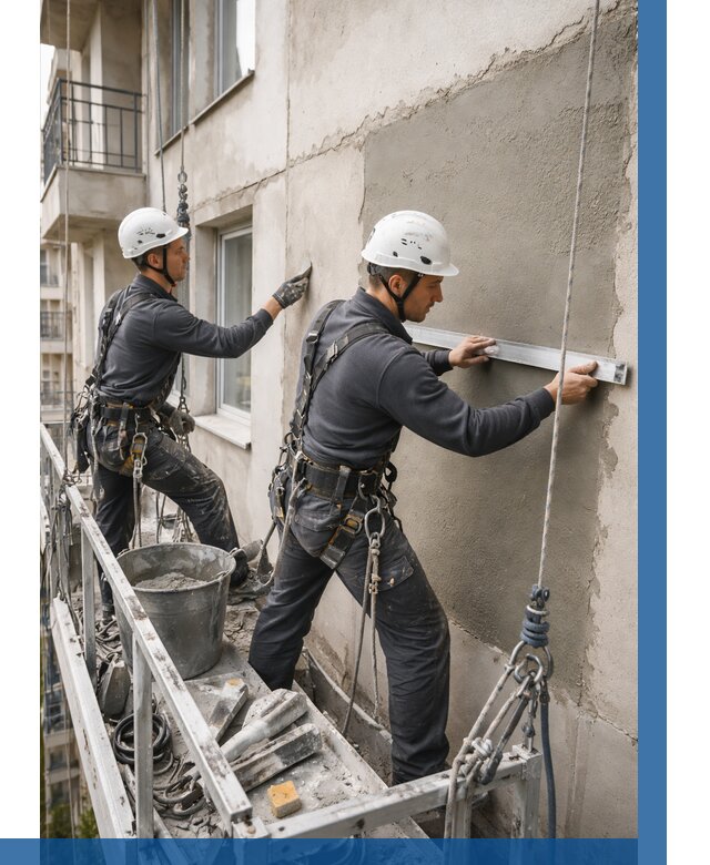 Штукатурка фасада на высоте в Малоярославце от 931 р. | ВЫСОТНИК-Млр