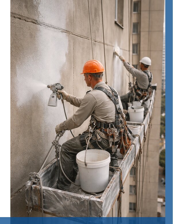 Грунтовка фасада на высоте в Малоярославце от 124 р. | ВЫСОТНИК-Млр