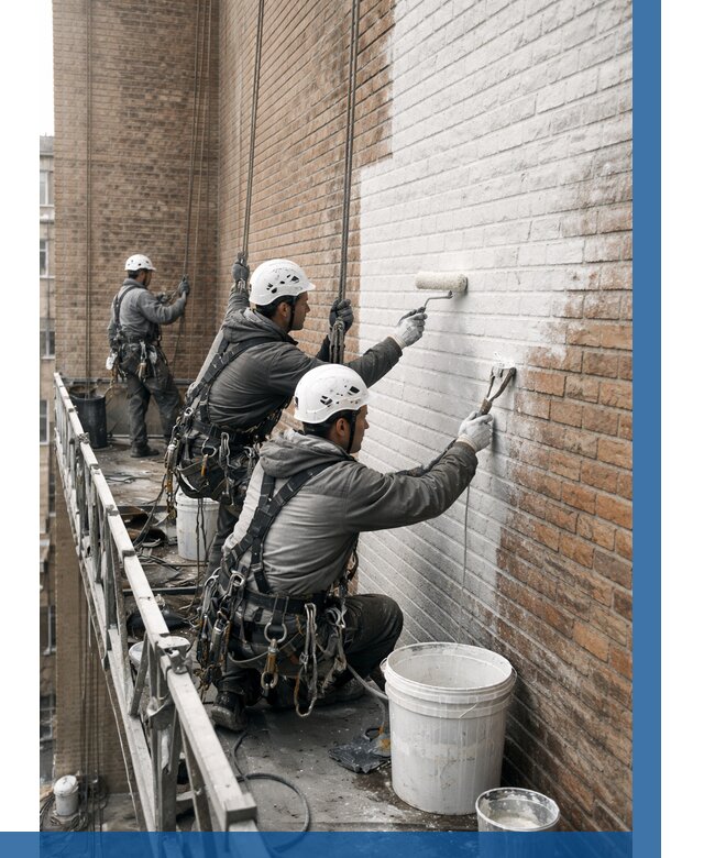 Покраска кирпичного фасада в Малоярославце от 362 р. | ВЫСОТНИК-Млр