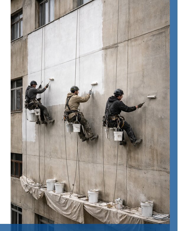 Покраска бетонного фасада в Малоярославце от 362 р за м2 | ВЫСОТНИК-Млр