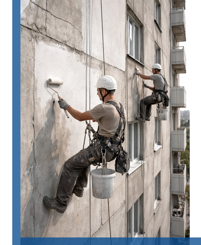 Покраска бетонного фасада в Малоярославце для жилых и промышленных объектов