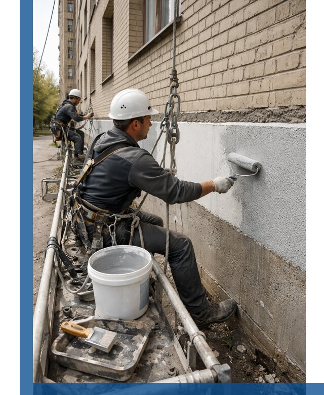 Окраска цоколя здания в Малоярославце профессионально и надежно