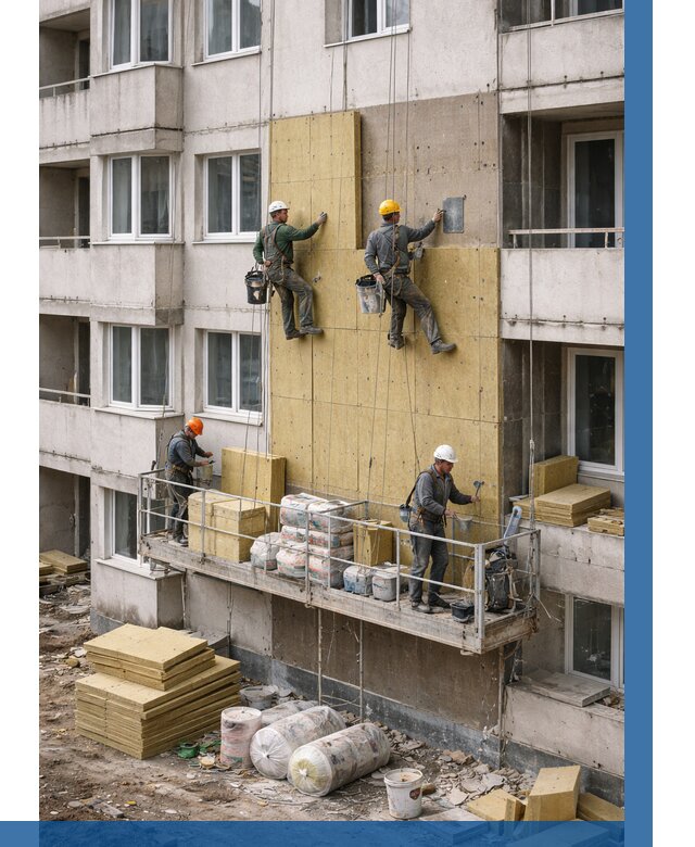 Утепление фасада минватой в Малоярославце от 1551 р. | ВЫСОТНИК-Млр