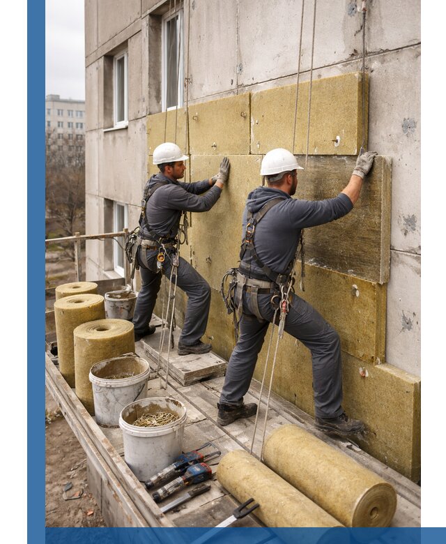 Утепление фасада минватой в Малоярославце под ключ с гарантией