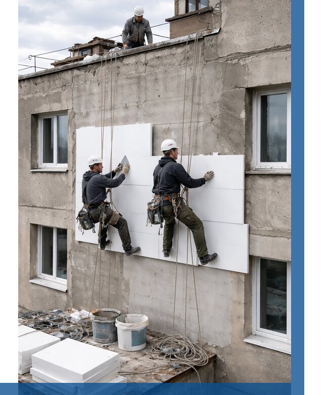 Утепление фасада пенополистиролом в Малоярославце от 1862 р. | ВЫСОТНИК-Млр