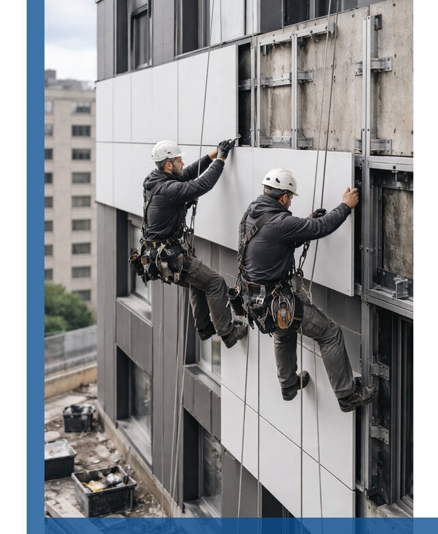 Монтаж композитных панелей фасада в Малоярославце под ключ