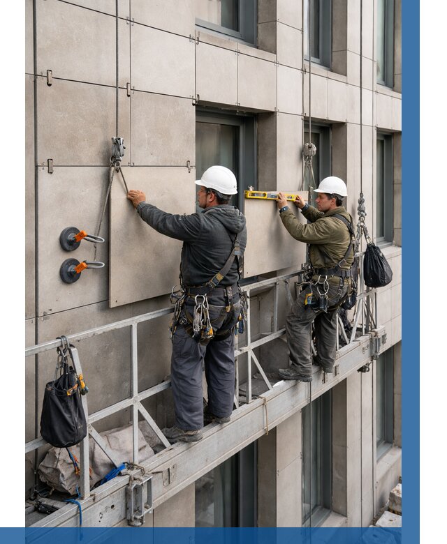 Монтаж керамогранита на фасад в Малоярославце от 2586 р. | ВЫСОТНИК-Млр