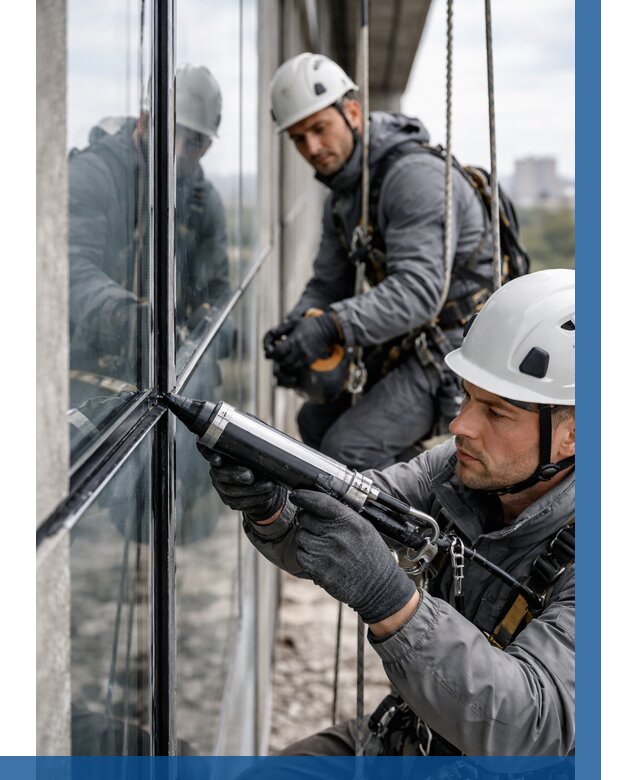 Герметизация витражных швов в Малоярославце от 672 р. | ВЫСОТНИК-Млр