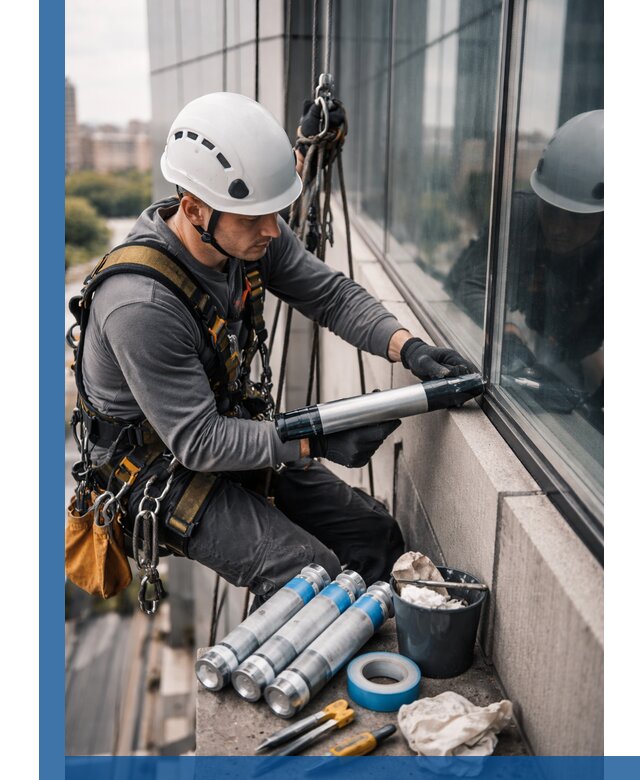 Герметизация стыков витража в Малоярославце для герметичных фасадов