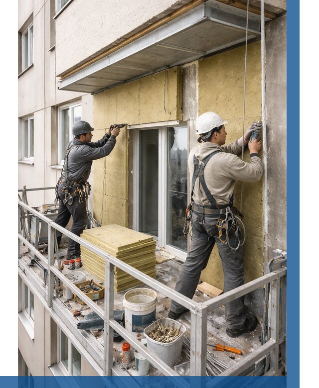 Утепление балкона снаружи в Малоярославце от 1655 р. под ключ ВЫСОТНИК-Млр