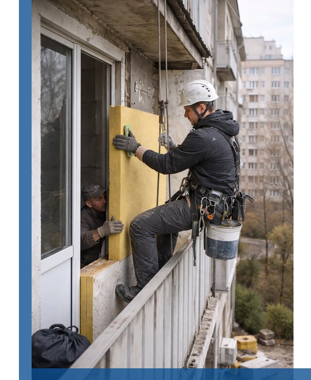 Профессиональное утепление балкона снаружи в Малоярославце под ключ