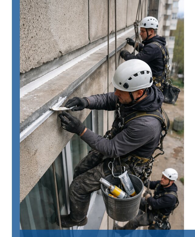 Герметизация примыкания балкона в Малоярославце под ключ с гарантией