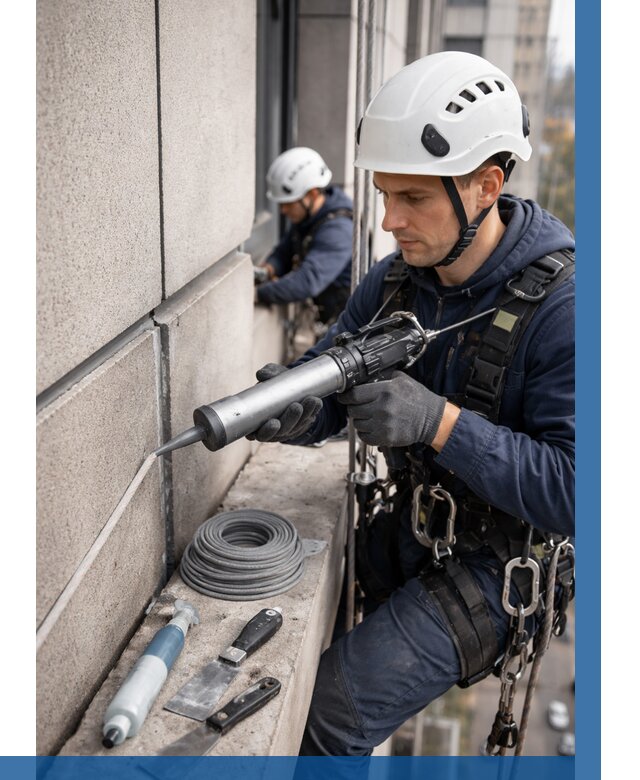 Герметизация деформационных швов фасада в Малоярославце от 724 | ВЫСОТНИК-Млр