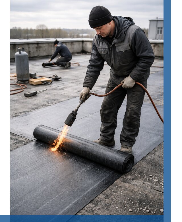 Ремонт наплавляемой кровли в Малоярославце от 724 р. | ВЫСОТНИК-Млр