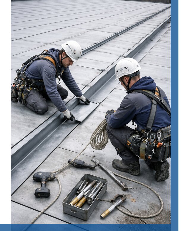 Ремонт фальцевой кровли в Малоярославце от 724 р. | ВЫСОТНИК-Млр