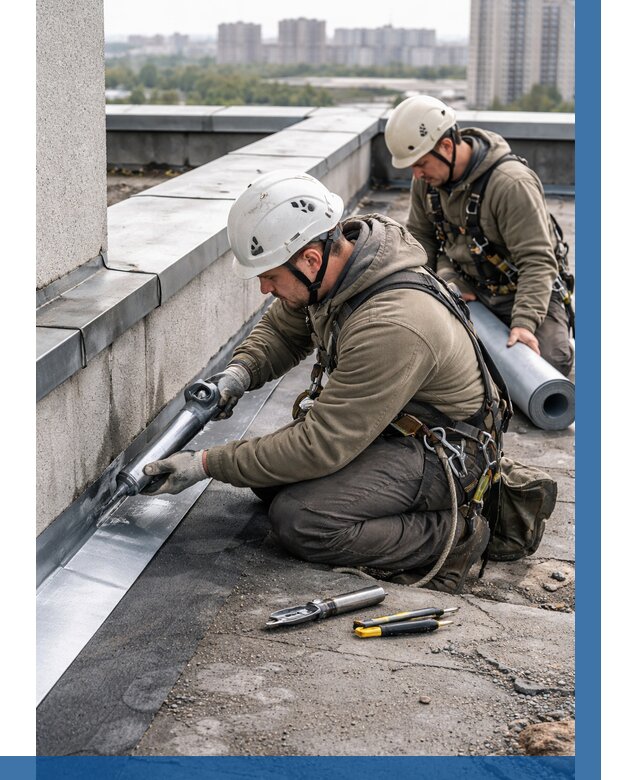 Ремонт кровельных примыканий в Малоярославце от 1241 р. | ВЫСОТНИК-Млр