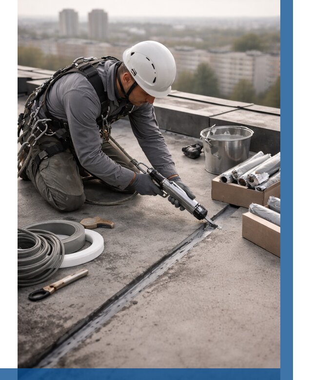 Герметизация швов кровли в Малоярославце от 465 р./м2 | ВЫСОТНИК-Млр