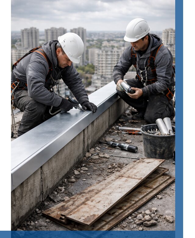 Замена парапетных крышек под ключ в Малоярославце от 1241 р. | ВЫСОТНИК-Млр