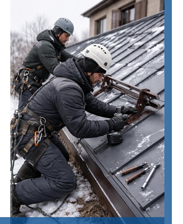 Монтаж снегозадержателей в Малоярославце от 465 р. | ВЫСОТНИК-Млр