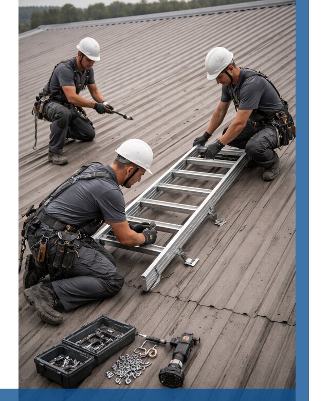 Монтаж кровельной лестницы в Малоярославце от 4654 р. | ВЫСОТНИК-Млр