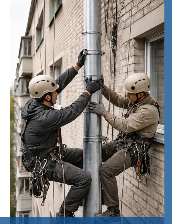 Замена водосточных труб в Малоярославце от 6722 р. | ВЫСОТНИК-Млр