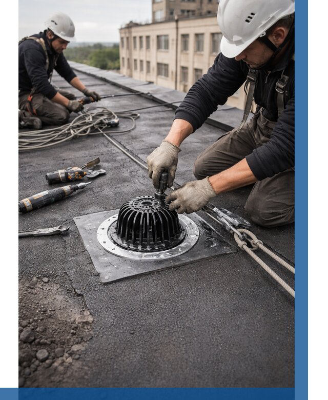 Установка водосточных воронок в Малоярославце цена от 3620 р. | ВЫСОТНИК-Млр