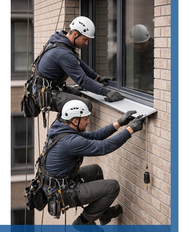 Монтаж оконных отливов под ключ в Малоярославце от 3620 р. | ВЫСОТНИК-Млр