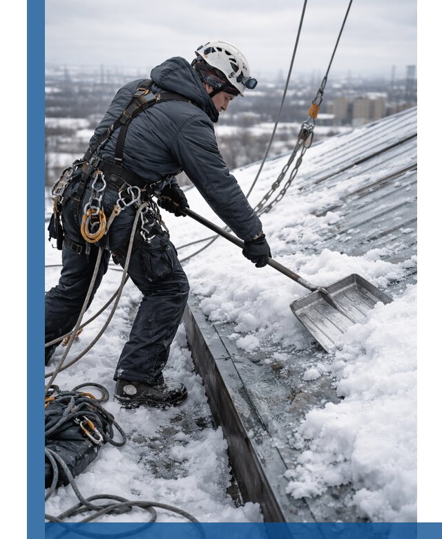 Профессиональная очистка кровли от снега и наледи в Малоярославце