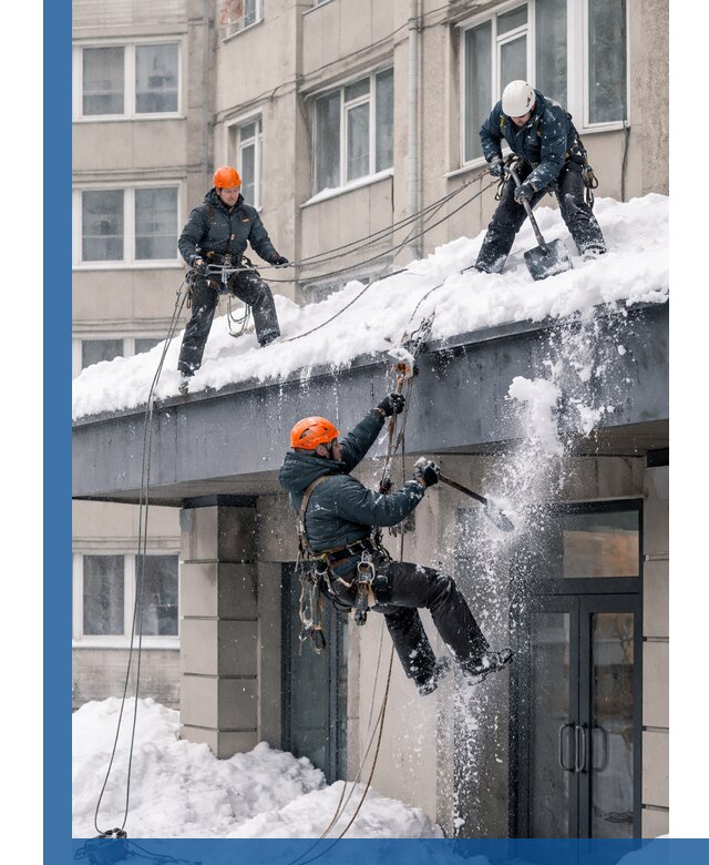 Безопасная очистка навесов от снега в Малоярославце круглогодично