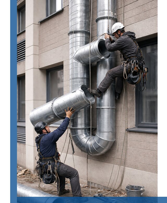 Монтаж фасадных воздуховодов в Малоярославце с герметизацией и крепежом