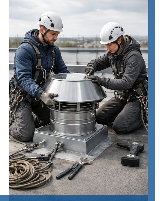 Установка дефлекторов на кровле в Малоярославце от 4654 р. | ВЫСОТНИК-Млр