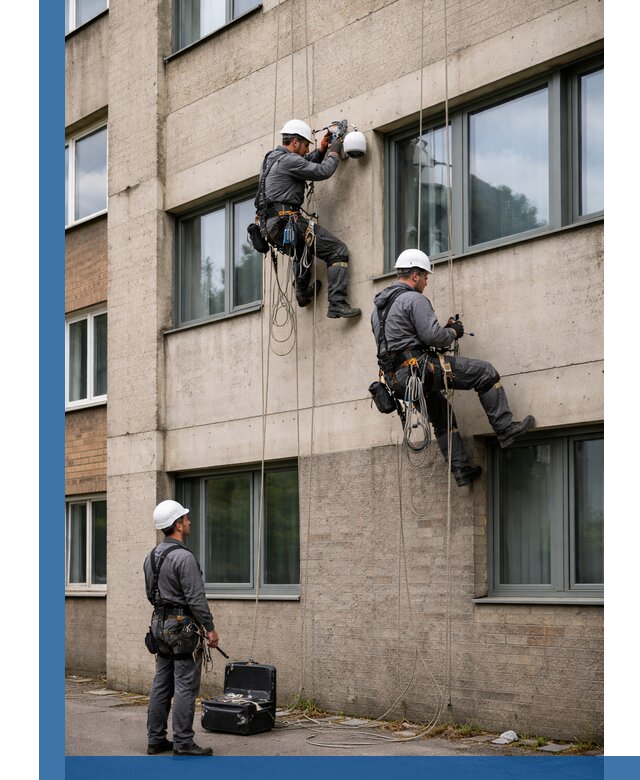 Монтаж фасадных камер видеонаблюдения в Малоярославце под ключ