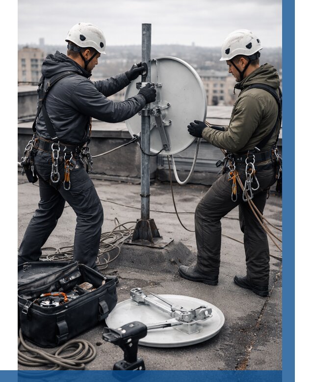 Демонтаж антенн на крыше в Малоярославце от 4654 р. | ВЫСОТНИК-Млр