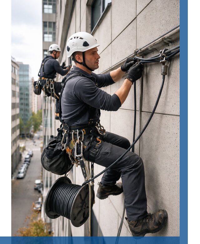 Прокладка кабеля по фасаду в Малоярославце от 362 р. | ВЫСОТНИК-Млр