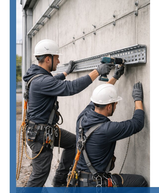 Монтаж кабельных лотков на фасаде зданий в Малоярославце с гарантией