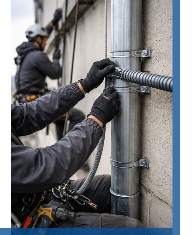 Монтаж гофры для кабеля в Малоярославце от 310 р. | ВЫСОТНИК-Млр