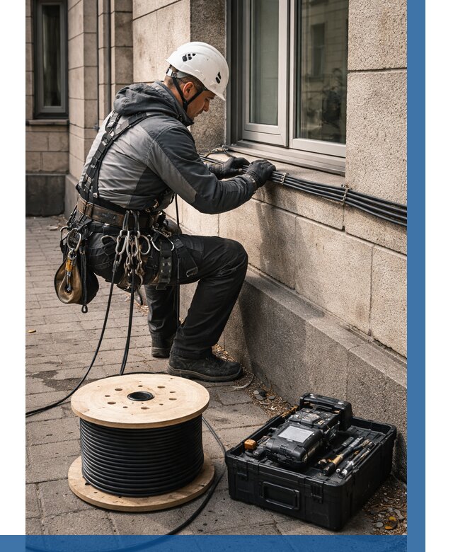 Прокладка оптоволоконного кабеля в Малоярославце от 827 р. | ВЫСОТНИК-Млр