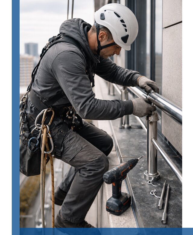 Монтаж ограждений на высоте в Малоярославце для зданий и конструкций