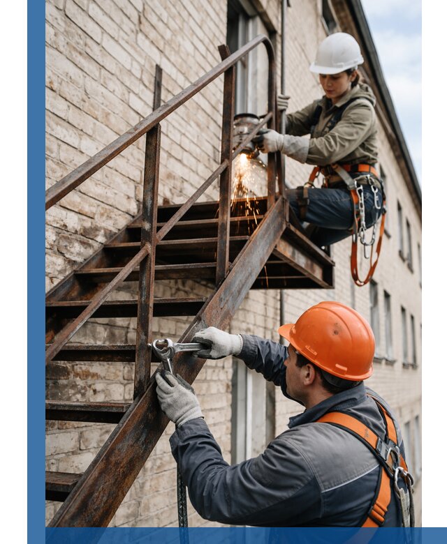 Ремонт и восстановление пожарных лестниц с выездом в Малоярославце