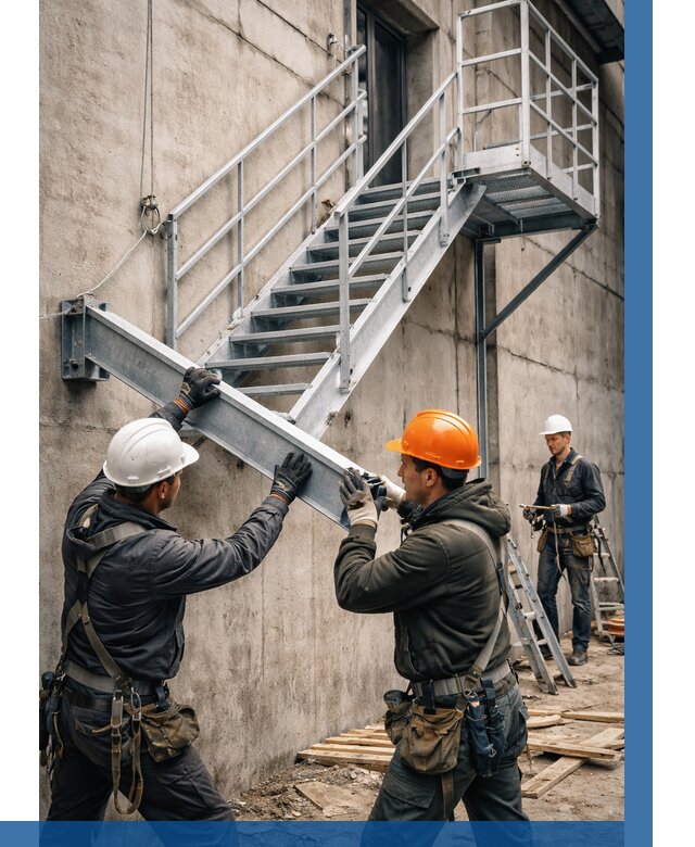 Монтаж металлических лестниц в Малоярославце от 15513 р. | ВЫСОТНИК-Млр