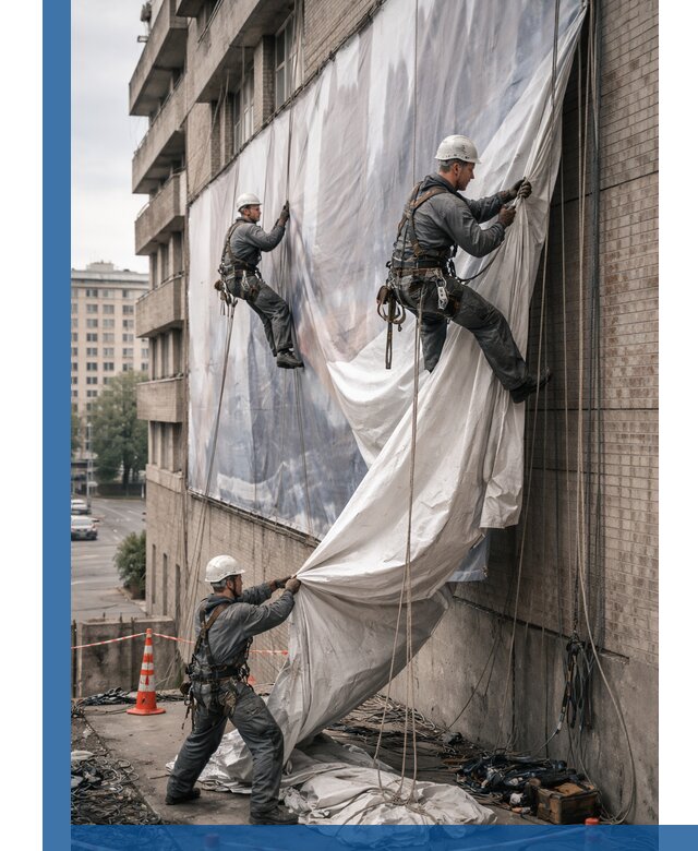 Демонтаж баннеров с фасада в Малоярославце оперативно и безопасно