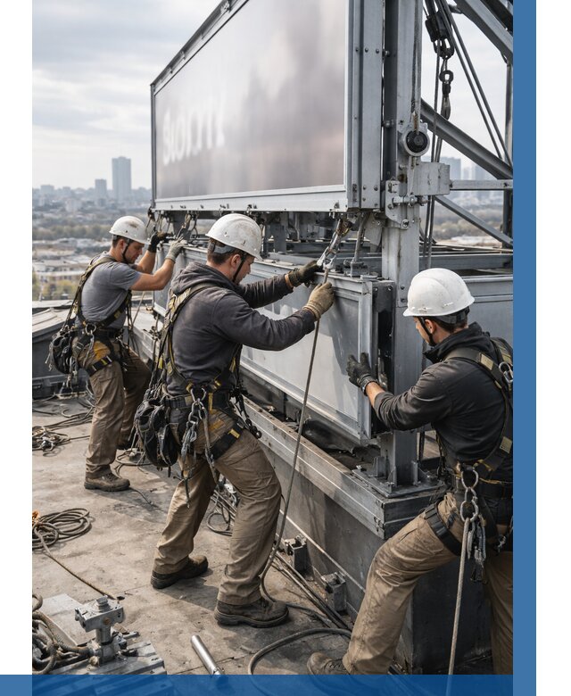 Монтаж крышной рекламной конструкции в Малоярославце от 62052 р.|ВЫСОТНИК-Млр